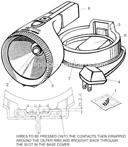 Page A Diagram and Parts List for 9370G Type 1 Black and Decker Worklight & Flashlight